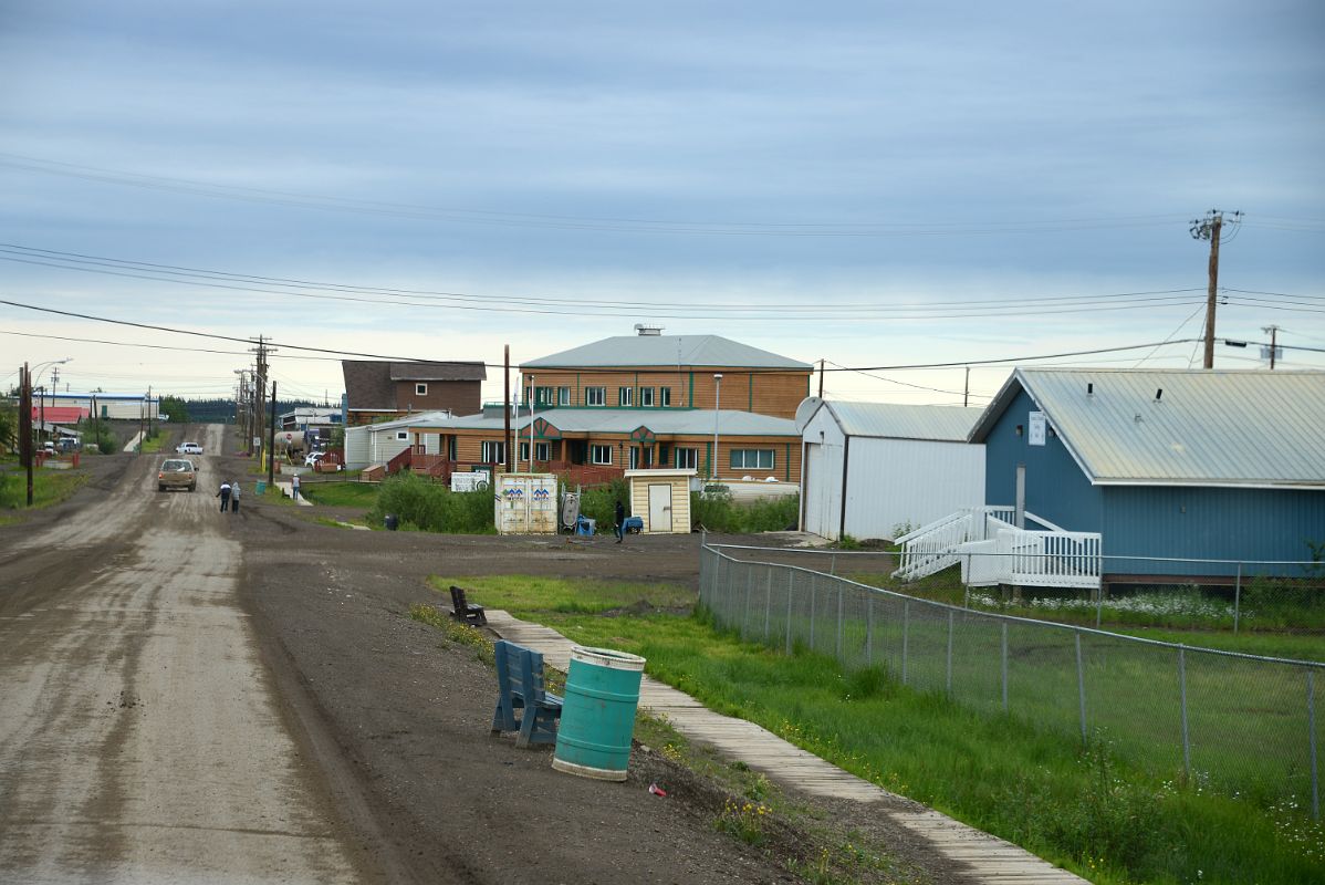 05B Street In Fort McPherson Northwest Territories With Community Centre On Right On Day Tour From Inuvik To Arctic Circle